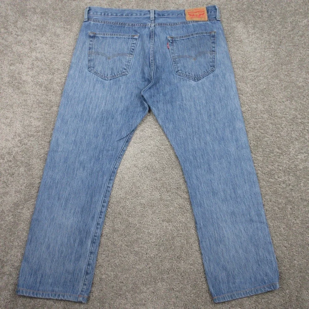 Levis Jeans Mens 36x29 Blue 501 Button‎ Fly Original Straight Faded Denim Pants